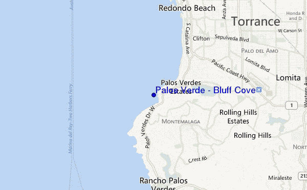 mapa de localização de Palos Verde - Bluff Cove