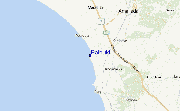 mapa de localização de Palouki
