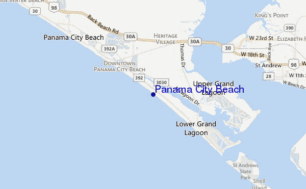 mapa de localização de Panama City Beach