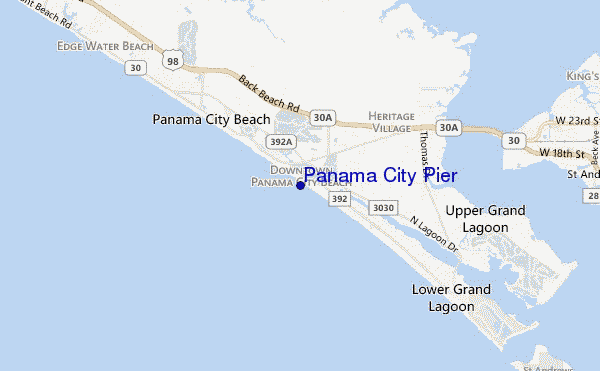mapa de localização de Panama City Pier