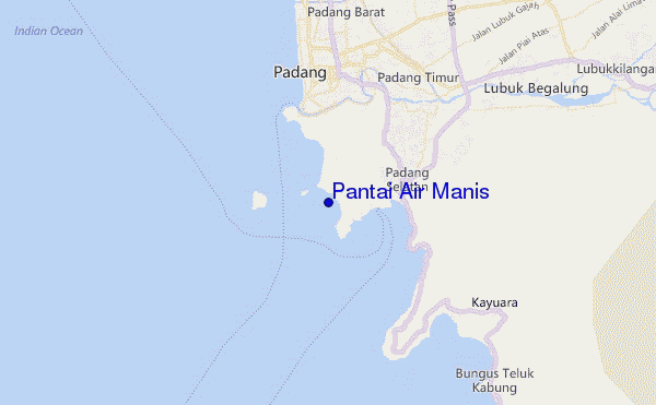 mapa de localização de Pantai Air Manis