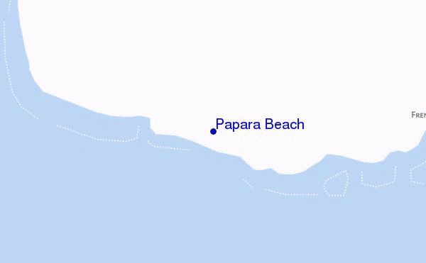 mapa de localização de Papara Beach