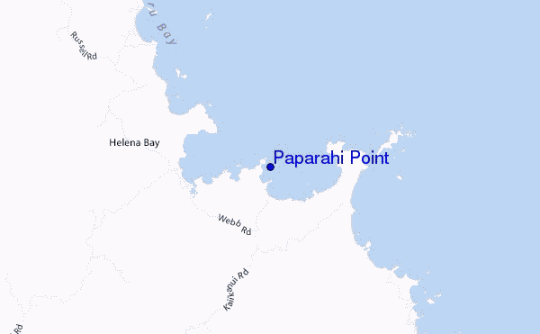 mapa de localização de Paparahi Point