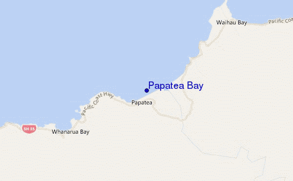 mapa de localização de Papatea Bay