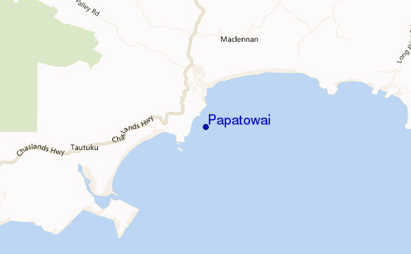 mapa de localização de Papatowai