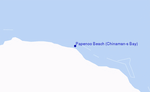 mapa de localização de Papenoo Beach (Chinaman's Bay)