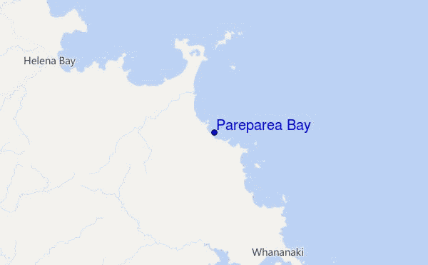 mapa de localização de Pareparea Bay