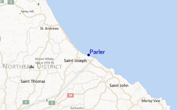 mapa de localização de Parler