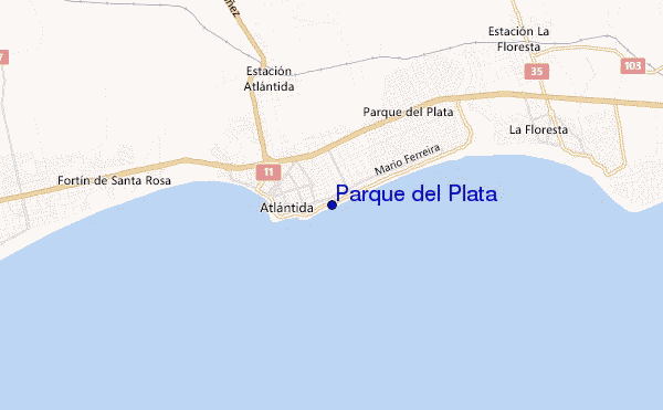mapa de localização de Parque del Plata