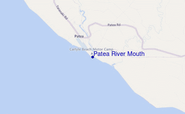 mapa de localização de Patea River Mouth
