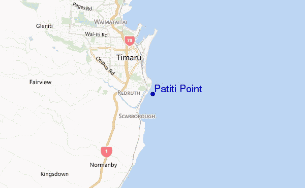 mapa de localização de Patiti Point