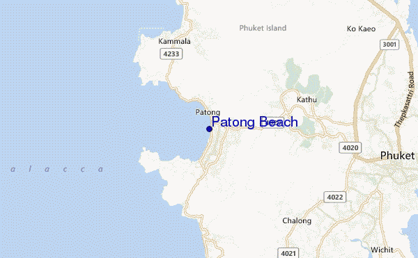 mapa de localização de Patong Beach