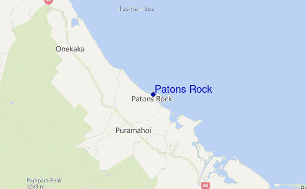 mapa de localização de Patons Rock