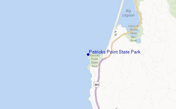 mapa de localização de Patricks Point State Park