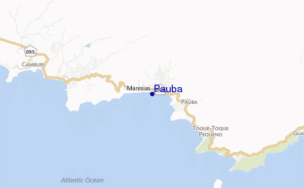 mapa de localização de Pauba