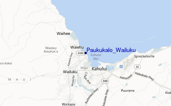 mapa de localização de Paukukalo_Wailuku