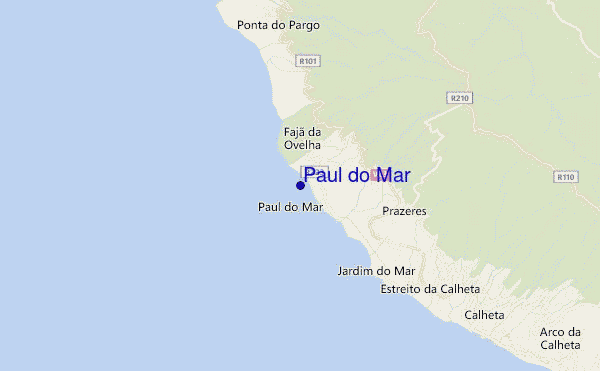 mapa de localização de Paul do Mar
