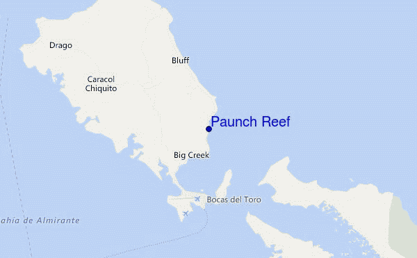 mapa de localização de Paunch Reef