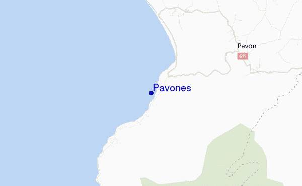 mapa de localização de Pavones