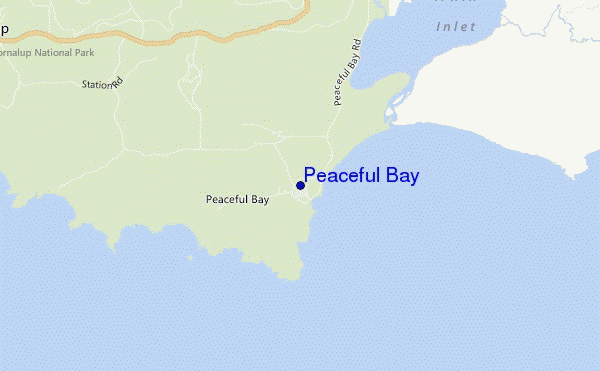 mapa de localização de Peaceful Bay