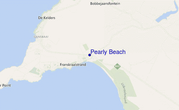 mapa de localização de Pearly Beach