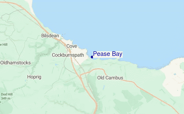 mapa de localização de Pease Bay