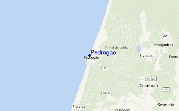 mapa de localização de Pedrogao