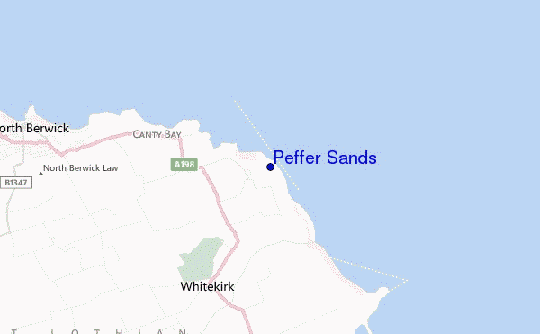 mapa de localização de Peffer Sands