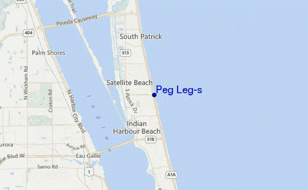 mapa de localização de Peg Leg's