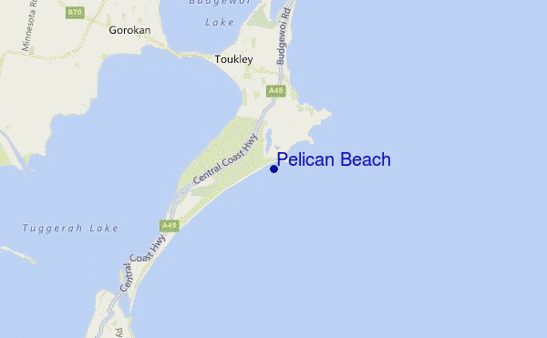 mapa de localização de Pelican Beach