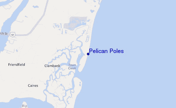 mapa de localização de Pelican Poles