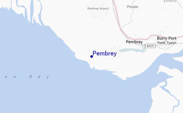 mapa de localização de Pembrey