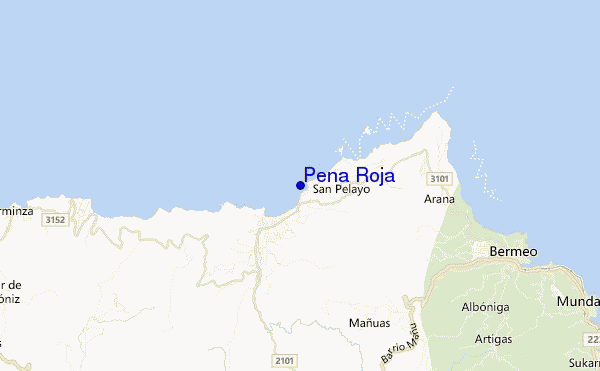 mapa de localização de Pena Roja