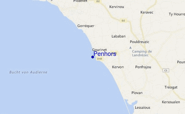 mapa de localização de Penhors