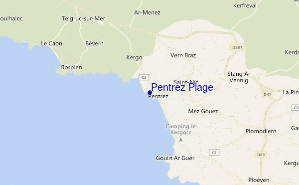 mapa de localização de Pentrez Plage