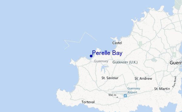 mapa de localização de Perelle Bay