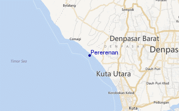 mapa de localização de Pererenan
