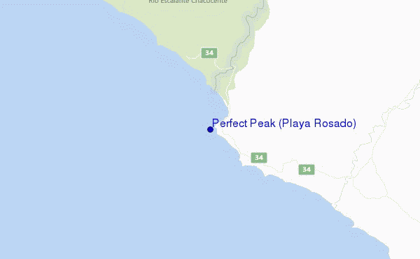 mapa de localização de Perfect Peak (Playa Rosado)