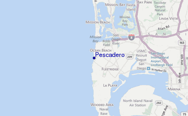 mapa de localização de Pescadero
