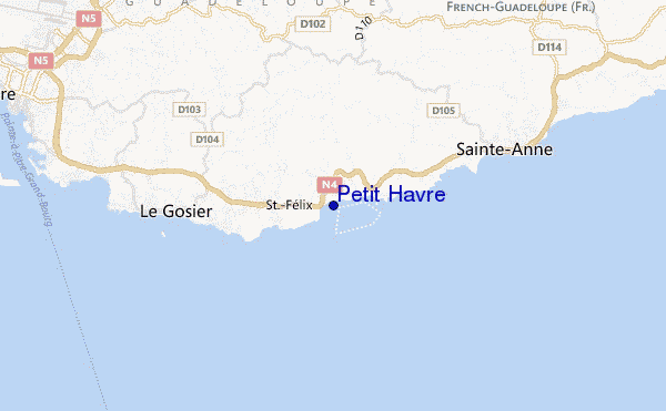 mapa de localização de Petit Havre