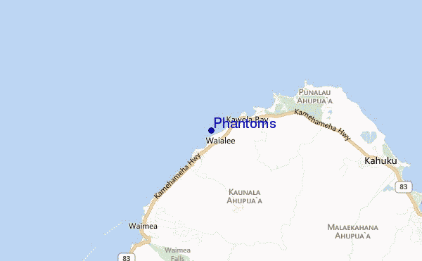 mapa de localização de Phantoms