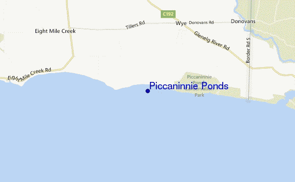 mapa de localização de Piccaninnie Ponds