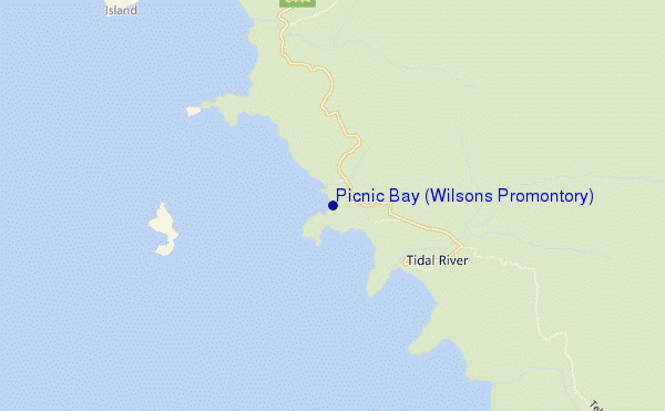mapa de localização de Picnic Bay (Wilsons Promontory)