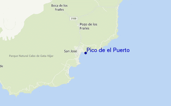 mapa de localização de Pico de el Puerto