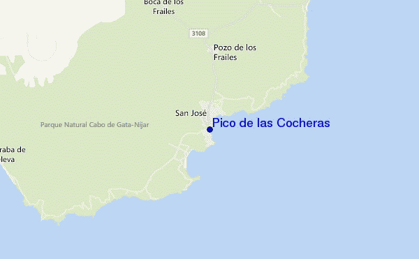 mapa de localização de Pico de las Cocheras
