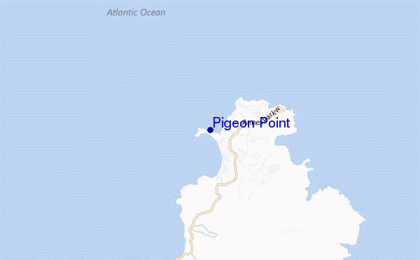 mapa de localização de Pigeon Point