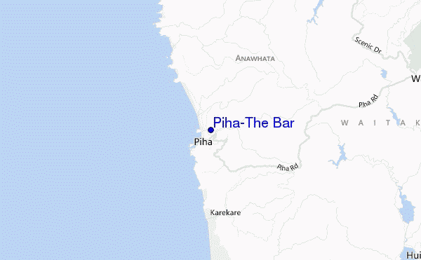 mapa de localização de Piha-The Bar