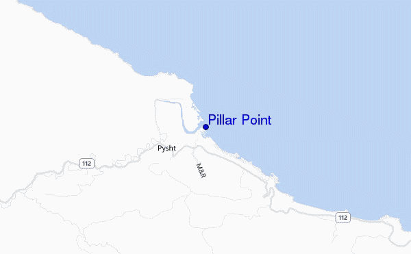 mapa de localização de Pillar Point