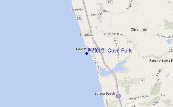 mapa de localização de Fletcher Cove Park