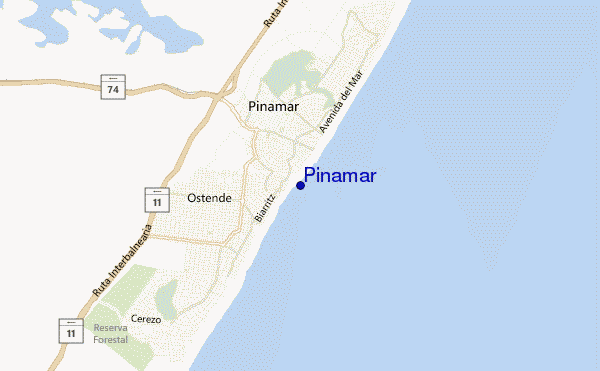 mapa de localização de Pinamar